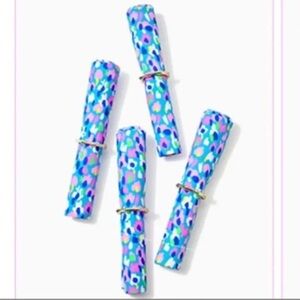 Lilly Pulitzer 4 Hotty Dotty Fabric Napkins With Rings
